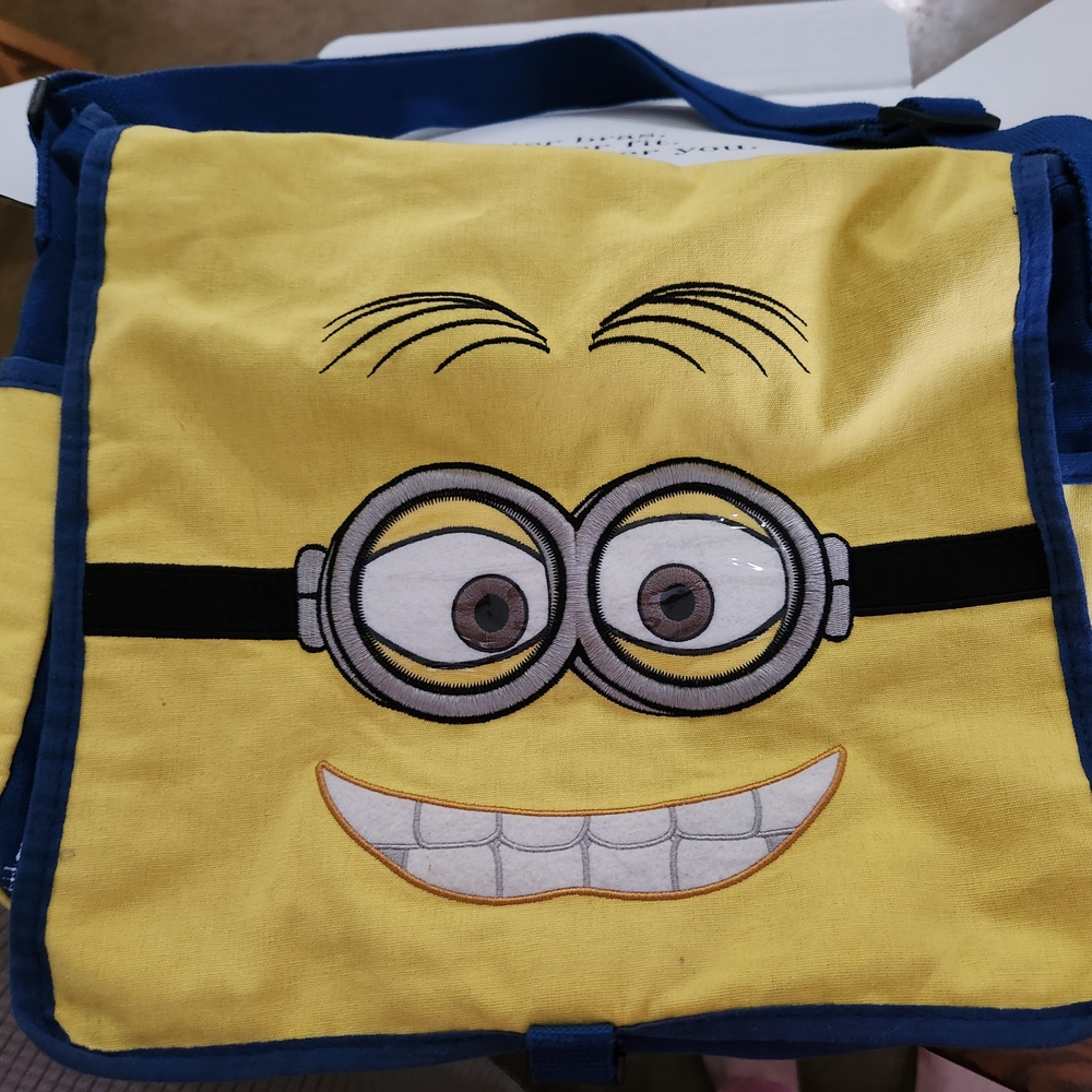 Kids Cartoon Character Yellow and Blue Messenger Bag